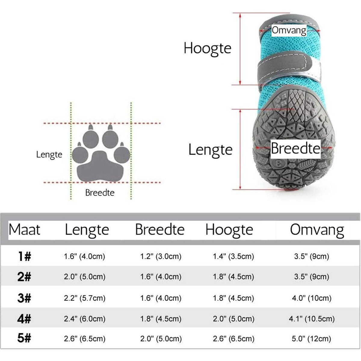 4 + 4 Stuks - Hondenschoenen En Hondensokken Set - Hondenlaarzen Met Rits En Bandje - Pootbeschermer - Puppy Slofjes - Antislip - Ademend Met Reflecterende Bandjes - Inclusief Bijpassende Honden Sokken - Maat 5 - XXL - Blauw