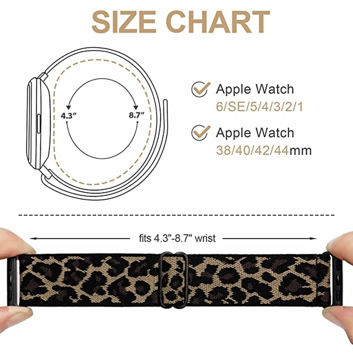 2 Stuks | Elastische Horlogebanden  | Gevlochten Nylon Sportbanden | Verstelbaar | Compatibel met Apple Watch 42 mm - 44 mm - Series 7/6/5/4/3/2/1/SE