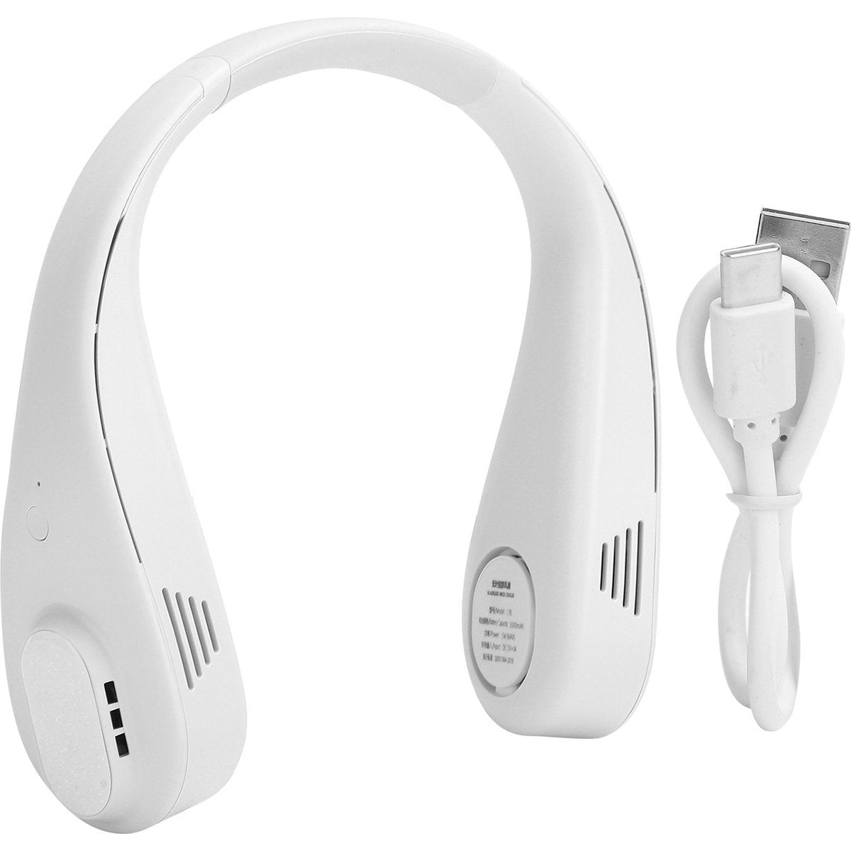 Draagbare Bladloze Nekventilator - Handsfree Ontwerp met 360° Koelbries - 3000mAh Oplaadbare Batterij - Stil en Veilig voor Kinderen en Huisdieren - Verstelbare Siliconen Behuizing