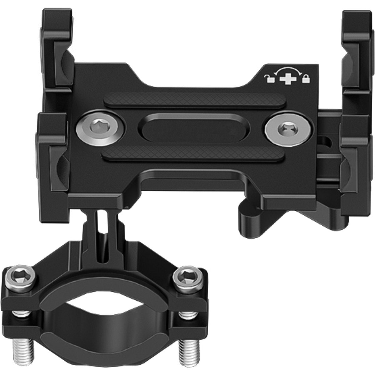 Aluminium Telefoon Mount - Voor Fiets / Motor - 360° Rotatie - Universeel Smartphone Cradle - Schokbestendig - Zwart