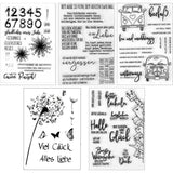 5 Vellen - Siliconen Stempel - Zacht Siliconen Stempel Stickers- DIY Stamps - Duitse Tekst - Geschikt Voor Doe-Het-Zelf, Bullet Journal, scrapbooking, fotoalbums - Transparant