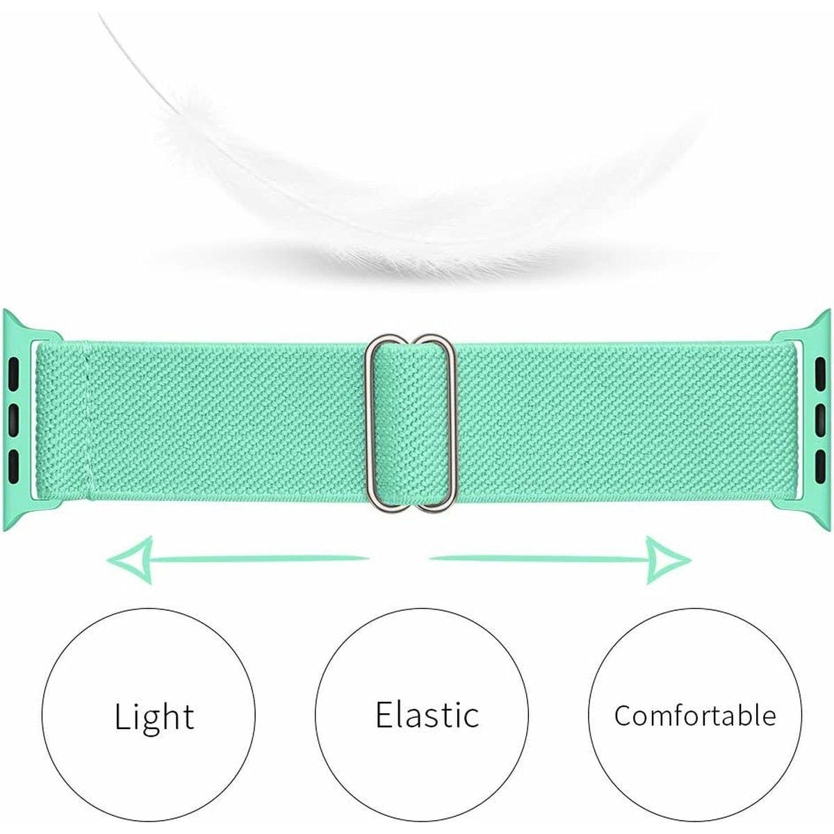 2-Pack Nylon Apple Watch Band – Verstelbare Horlogebandjes Voor Apple Watch 42mm 44mm 45mm – Compatibel Met iWatch Series 1-9 SE Nike+ Sport Edition – Zachte Ademend Nylon Strap – Lichtgewicht Polsband – Herens & Dames