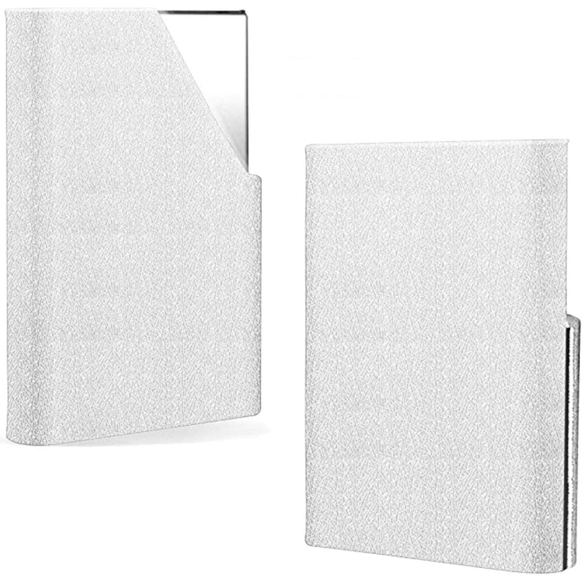 Beschermende Visitekaarthouder - Kaart Houder - RVS / PU-leer - MultifunctioneelCard Case - Creditcard Houder - ID Case - Unisex - Wit
