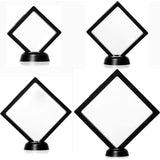 4 Delig - 3D-Zwevende Displaydoos Set - Floating Fotolijst - Objecten Frame - Displaystandaard Inclusief Houder - Ophangframe - Drijvend Effect Houder voor het Tonen van Voorwerpen - 4 Maten - Zwart