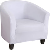 Universeel Club Fauteuil Hoes - Stretch Chesterfield Fauteuil Hoes - Cocktail Club Fauteuil Overtrek - Stoffen Stoelhoes - Antislip Kuip Stoel Sofa Cover - Wit