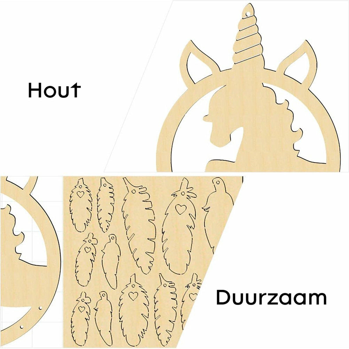 2 Stuks - DIY Houten Dream Catcher Pakket - Inclusief Jute Touw - Dromenvanger Bouw Set - Hangende Ornament - Cut Out Dreamcatcher Bouw Set - Dromenvanger Doe-Het-Zelf-kunst Knutselpakket