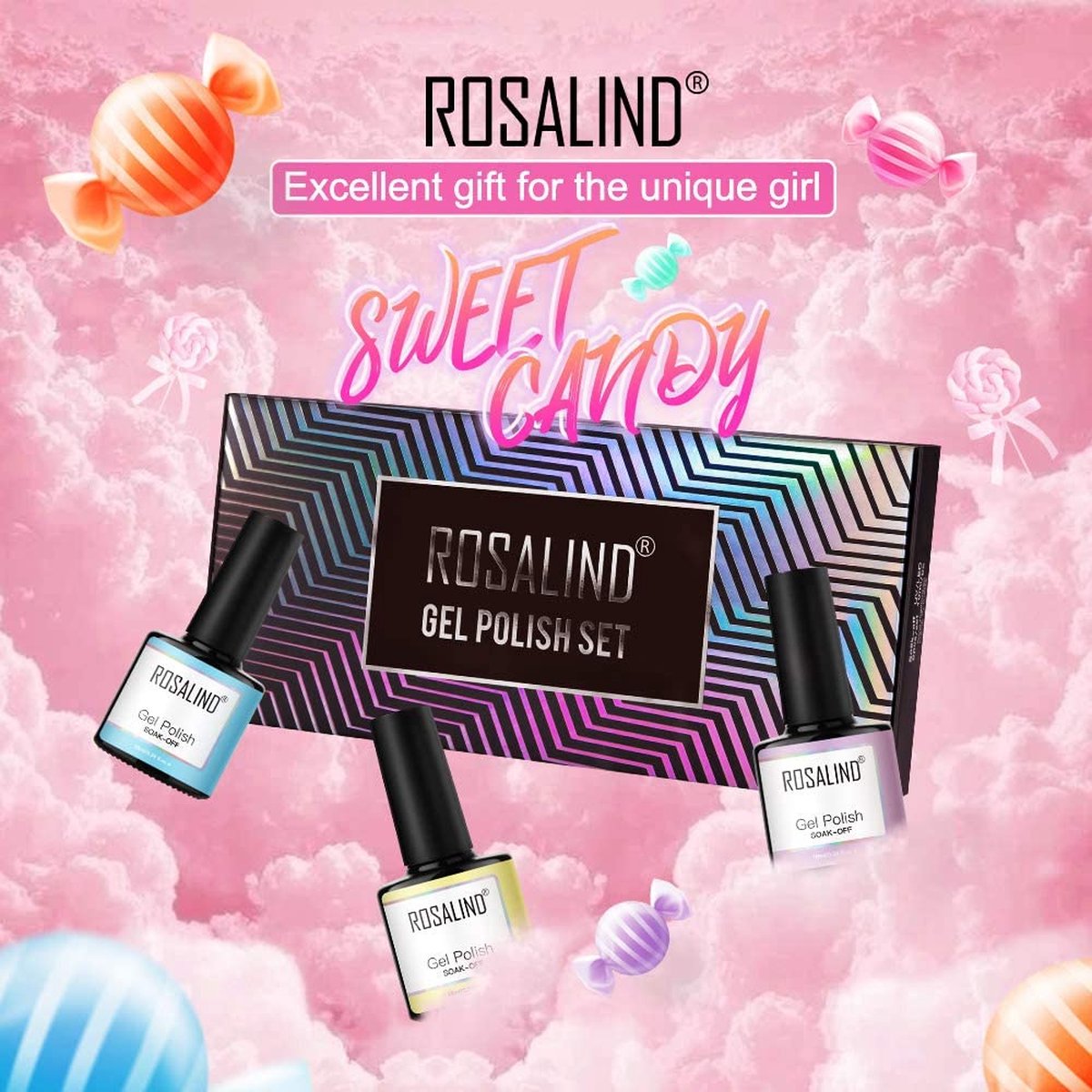 Rosalind 6-delige Semi-Permanente Gellak Set - Langdurige Gellak voor Meer dan 14 Dagen - 10 ml per Fles - Veilig, Natuurlijke Ingrediënten en Gemakkelijk aan te Brengen - Nagellak Set - Inclusief Professionele Instructies