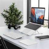 Extra Sterke - Draagbare Aluminium Laptopstandaard - Verstelbaar - Opvouwbaar - Laptop Stand - Compatibel met Laptops tot 15,6'' - Compatibel met MacBook Air - MacBook Pro - HP -Dell - Lenovo en meer - Zilver