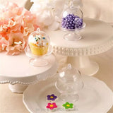 Mini Cake Stands | 12 Stuks | Kleine Plastic Taart, Snoep Displays met Koepel | D 5 cm x H 8.5 cm | Helder