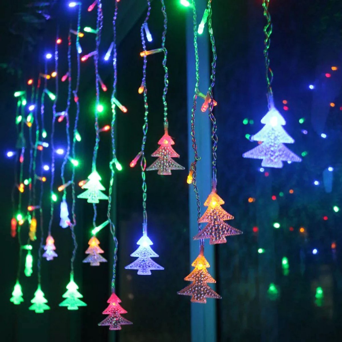 3,5m LED Lichtgordijn – Warmwit Gordijnlicht – 84 LEDs – Waterdicht IP44 – 8 Lichtmodi – Sfeervolle Raamverlichting – LED Gordijnverlichting Voor Binnen En Buiten – Decoratieve Feestverlichting – Sluierverlichting – Feestlampen