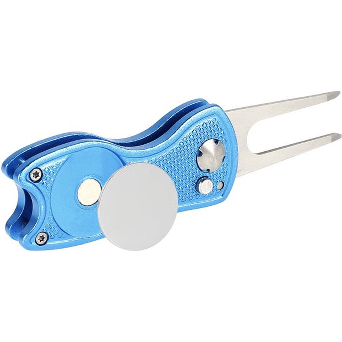 Golf Divot Repair Tool - RVS - Golf Pitchfork - Opvouwbaar - Lichtgewicht - Draagbaar - Antislip - Golf Putting Fork - voor Outdoor Golfbaan - Blauw