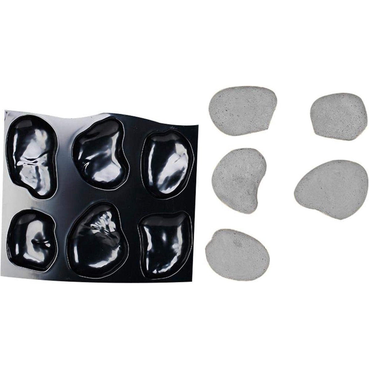 DIY Kasseien Mallen - Herbruikbare Natuursteen Mallen - Keistenen Mold Voor DIY Tuin Decoratie - Step Stones Mold - 6 Grote Pebble Vormen Tray -