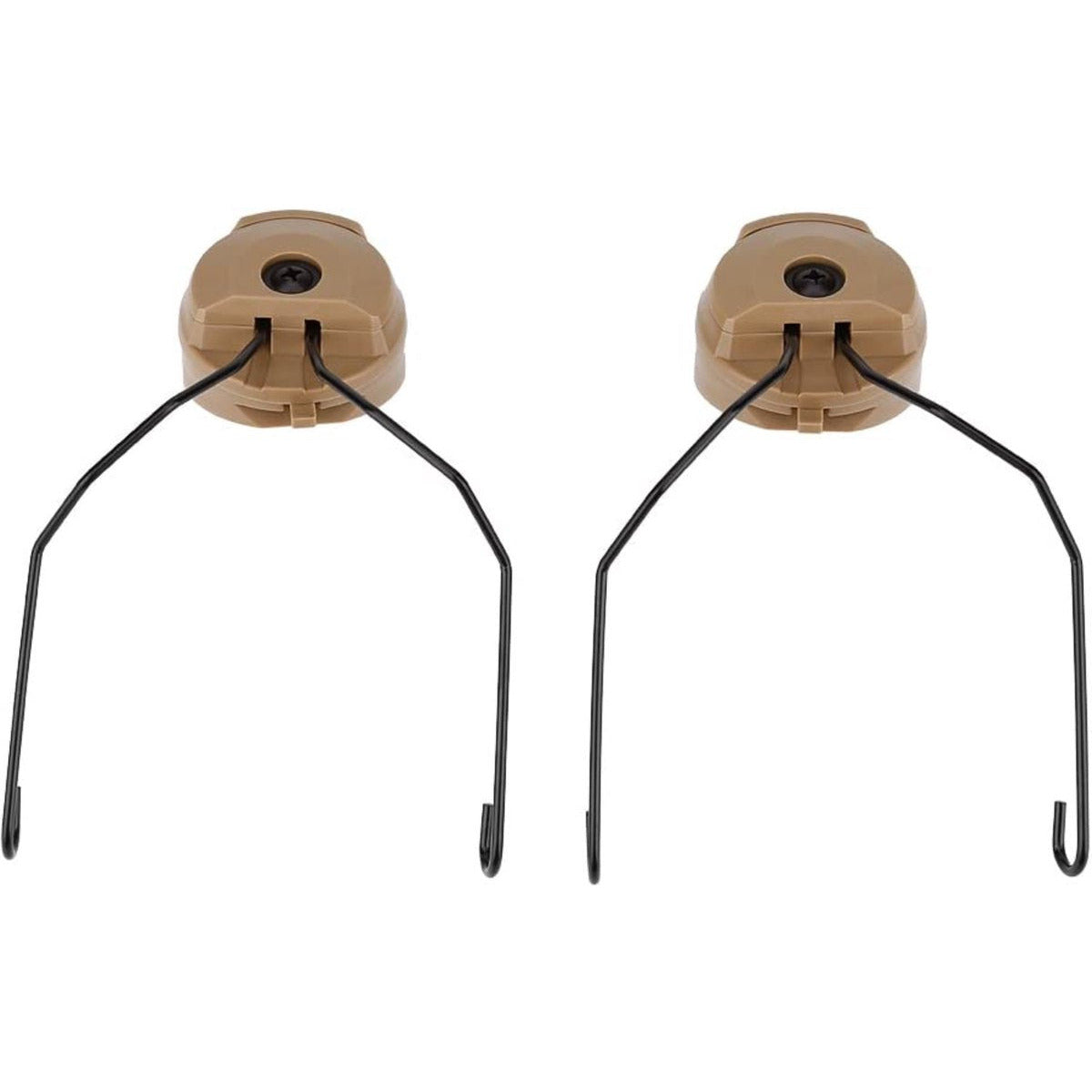 Gehoorkap Helm Adapter - Helmbevestiging Voor Oorbeschermers - Oorkappen Helm Verbind Stukken - Oorbeugel Helm Bevestiging - Met Rails - Met Rail Adapter - Airsoft helm Accessoires - Geschikt Voor De Sordin / MICH 2001 / IBH Helm - Beige