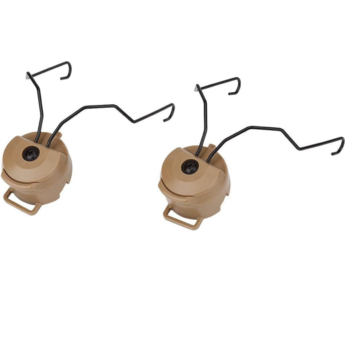 Gehoorkap Helm Adapter - Helmbevestiging Voor Oorbeschermers - Oorkappen Helm Verbind Stukken - Oorbeugel Helm Bevestiging - Met Rails - Met Rail Adapter - Airsoft helm Accessoires - Geschikt Voor De Sordin / MICH 2001 / IBH Helm - Beige
