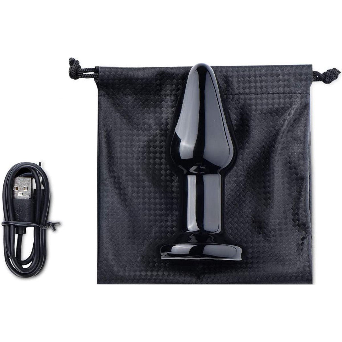 Luxe Vibrerende Glazen Butt Plug - USB Oplaadbaar - Vibrerende Anale Plug - Prostaat Massager - Met 10 Modi - Glazen Butt Plug - Fetish - Bondage - Anale Stimulatie - Volwassen Speeltjes - Unisex - Zwart