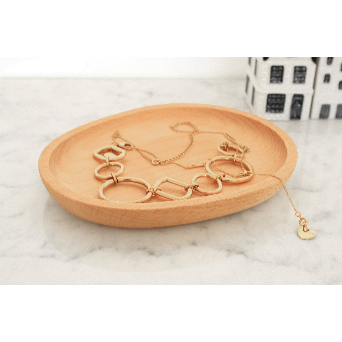 Beukenhouten Schaaltje – Handgemaakt Rond Houten Dienblad – Minimalistisch Design – Gladde Afwerking – Decoratieve Houten Fruitschaal – Serveer- en Displayschaal – Natuurlijke Beuk – Ø ca. 20cm – Multifunctioneel Interieuraccessoire