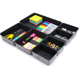 7 Delig - Lade Organizer Trays - 3 Maten - Velt - Grijs