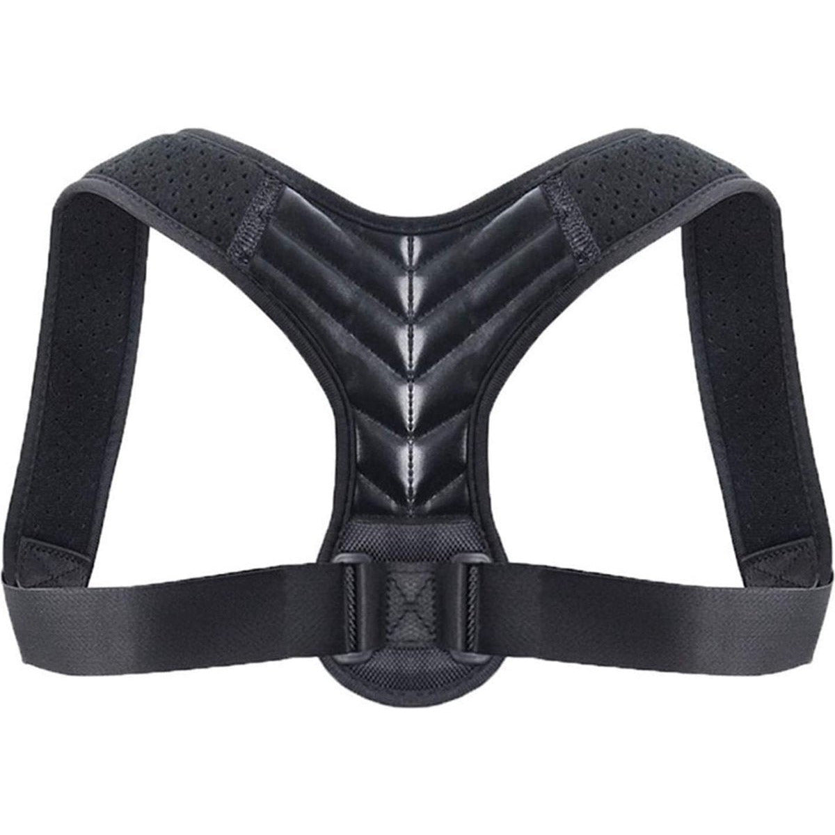 Rughouding­corrector figuur 8 – verstelbare schouderbrace – latexvrije houdingtrainer – ademende rugband – correctieband bovenrug – houding support voor computer werk of sport – maat XL – borstomvang 119-150 cm – rugbrace 90-100 kg