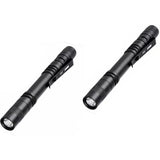 2 Stuks - Aluminium LED Pen Light - Draagbare Metalen Zaklamp - Pocket Penlight - 500 Lumen - IPX4 Waterdicht - Ultra Helder Pen Lampje - Met Clip - Batterij Aangedreven - Zwart