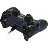 Wired Controller Geschikt voor Playstation 4 / PC - PS4 Bedrade Controller - Dual Vibration - Shock Joystick - 2,1 m lange USB-kabel - Geschikt voor PS4/PS4 Slim/PS4 Pro en PC - Zwart / Blauw