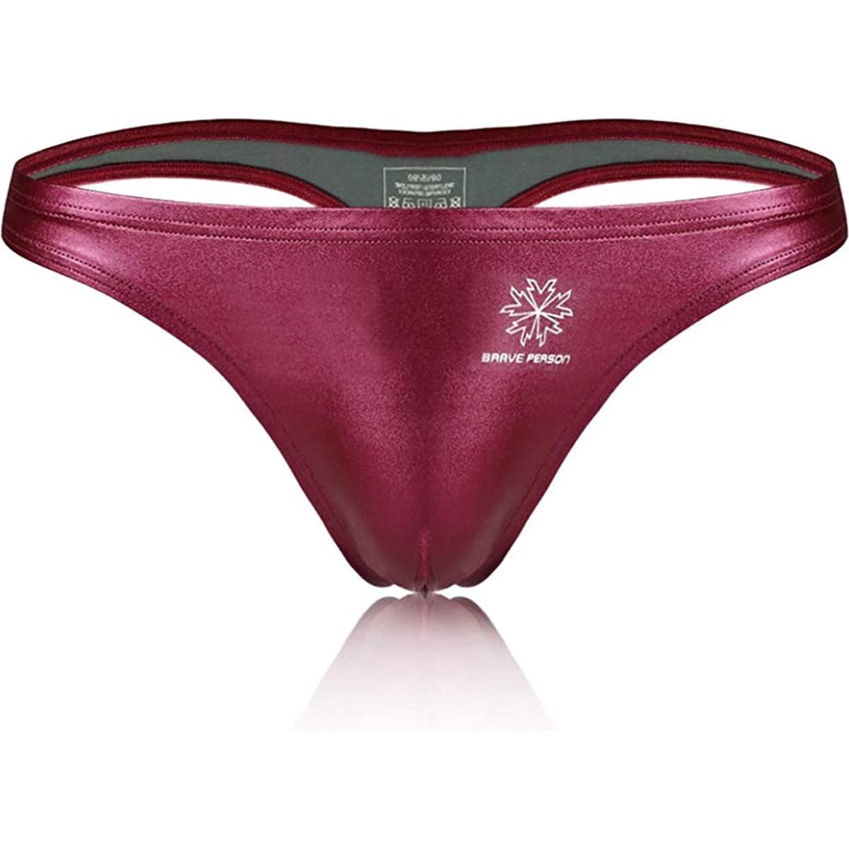 Sexy Faux Leren Herenslip - Herenmode String - Man Thong Ondergoed - Geschikt Om In Te Zwemmen - Rood - Maat S
