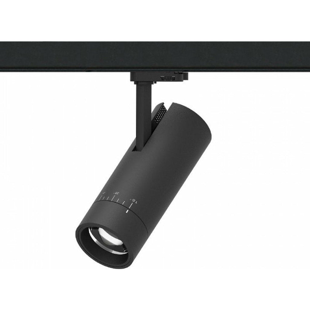 3-Fase - XL LED Tracklight - Verstelbare Zoom Railspot - Die Cast Railverlichting - 225mm x 85mm - 29w - IP20 - 3000K - Zwart