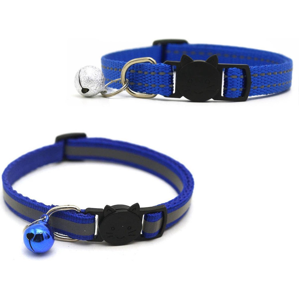 2 Stuks - Reflecterende Halsbanden Voor Katten - Met bel - Blauw