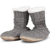 Warme Winter Pantoffels - Warme Huis Laarzen - Gebreide Binnen Sloffen - Thuis Boots - Traagschuim - Anti- Slip - Maat 37 Tot 39 - Grijs