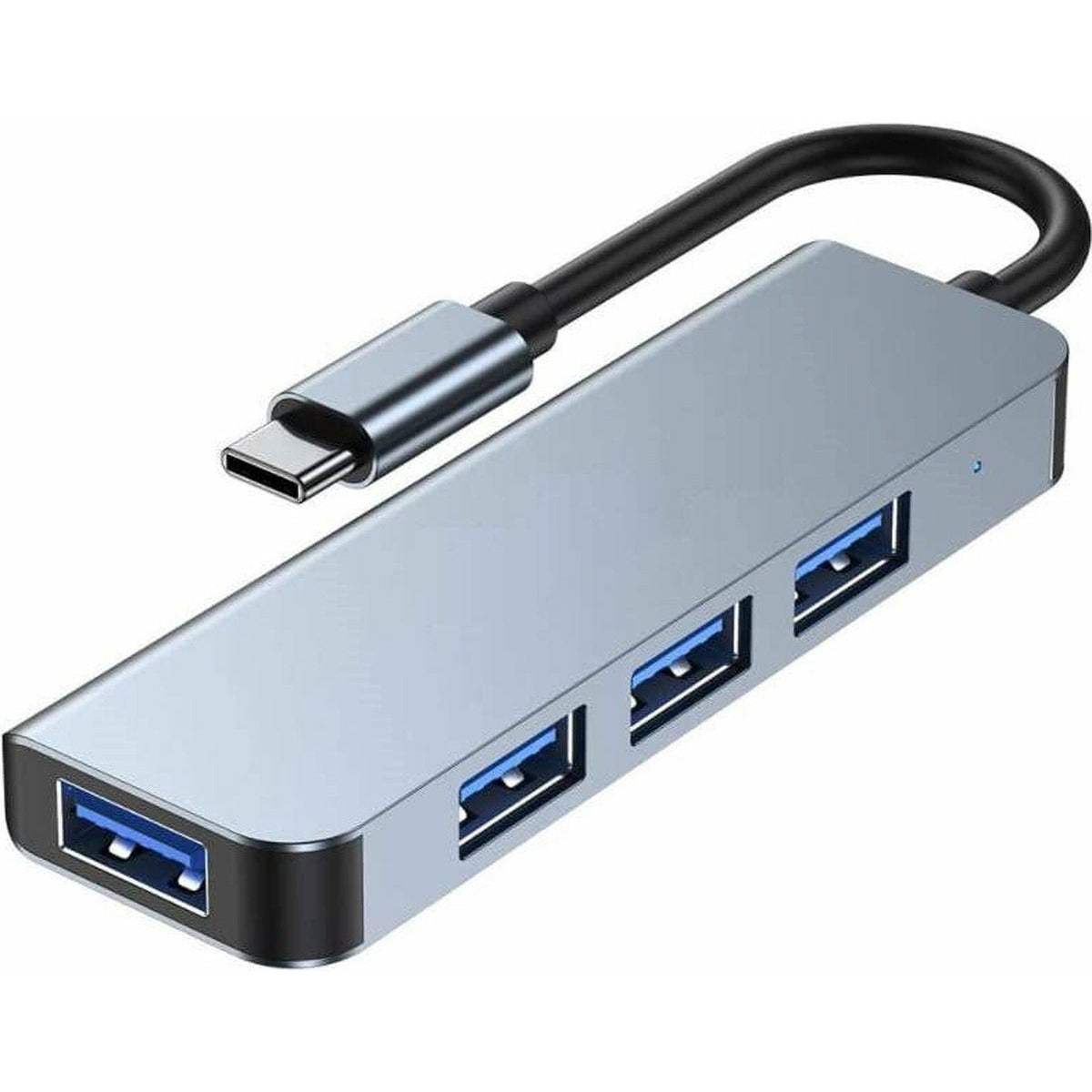 4-in-1 USB-C Hub met 1 USB 3.0 Poort en 3 USB 2.0 Poorten - Ondersteunt Mac OS, Windows en Android - Hoge Overdrachtsnelheid tot 5 Gbps - Compact Aluminium Design - Plug &amp; Play - Compatibel met USB 3.1 C-poort