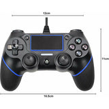 Wired Controller Geschikt voor Playstation 4 / PC - PS4 Bedrade Controller - Dual Vibration - Shock Joystick - 2,1 m lange USB-kabel - Geschikt voor PS4/PS4 Slim/PS4 Pro en PC - Zwart / Blauw