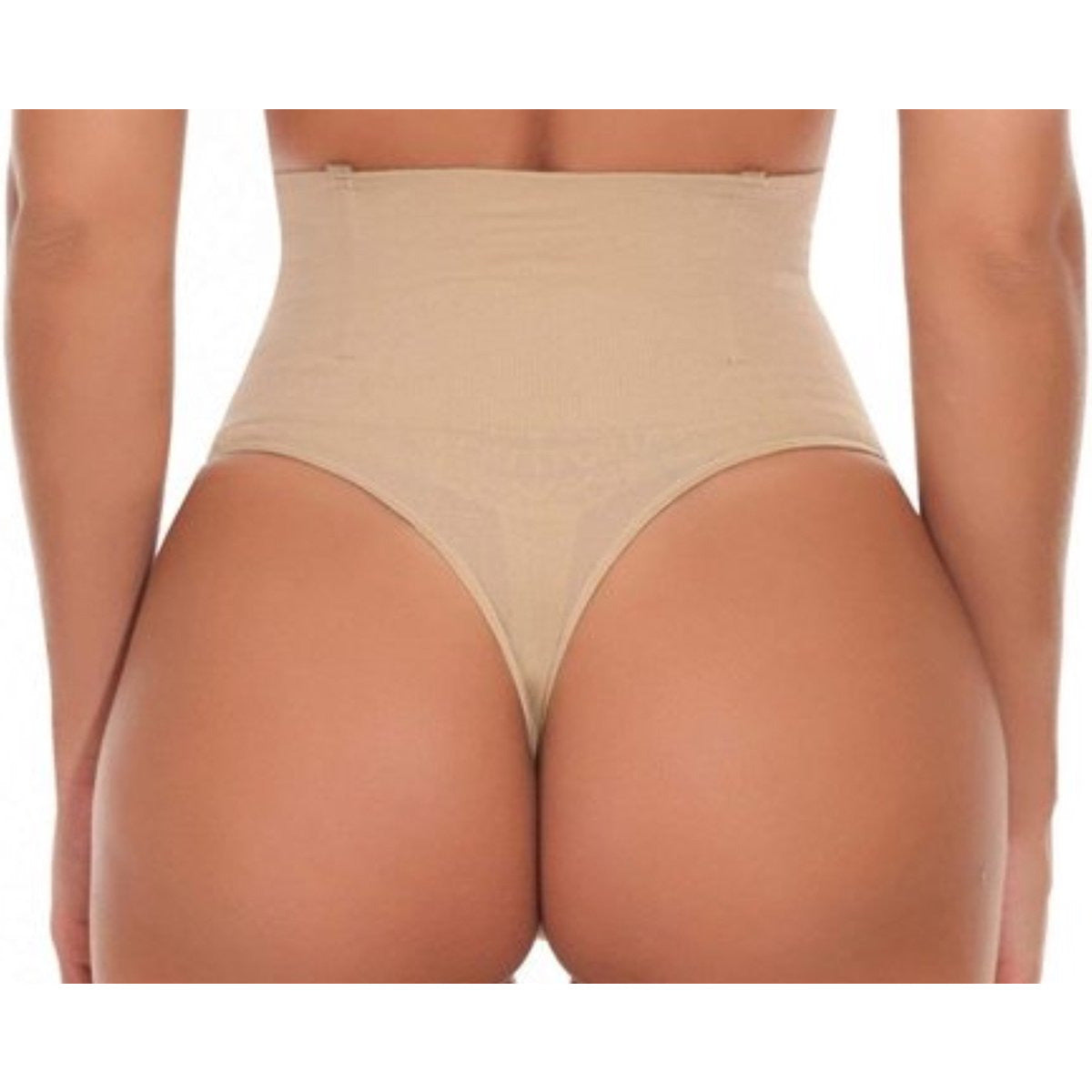 Hoog Taille - Butt Lifter - Maat L - Shapewear Ondergoed - Billen Buik Heupen Shaper Slip - Seamless Corrigerende Thong - Afslankbroek- Maat L - Beige