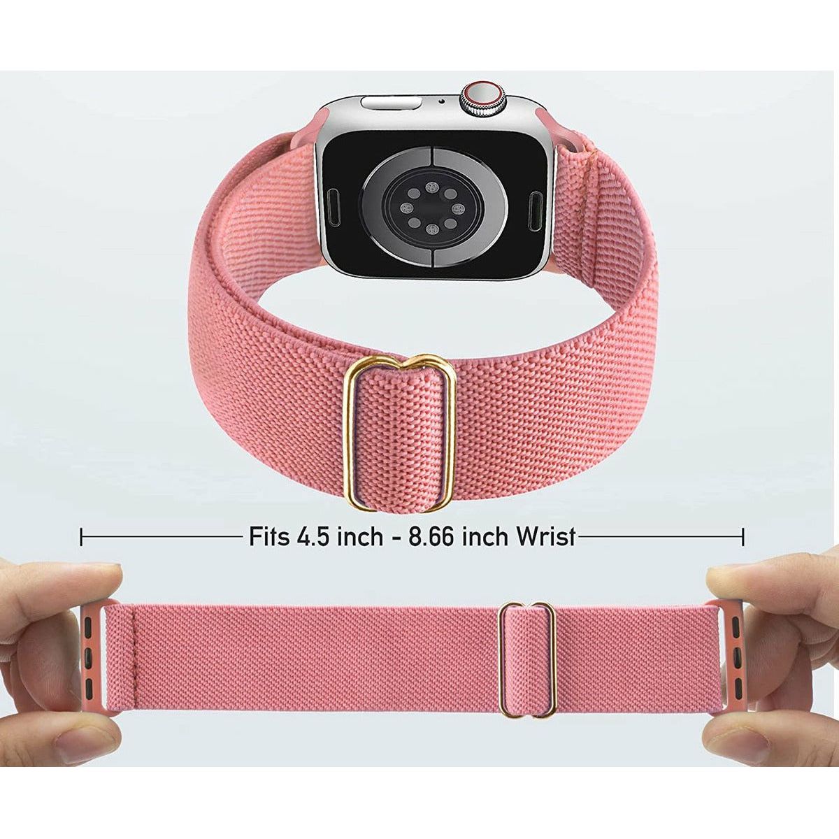 2-Pack Nylon Apple Watch Band – Verstelbare Horlogebandjes Voor Apple Watch 42mm 44mm 45mm – Compatibel Met iWatch Series 1-9 SE Nike+ Sport Edition – Zachte Ademend Nylon Strap – Lichtgewicht Polsband – Herens & Dames