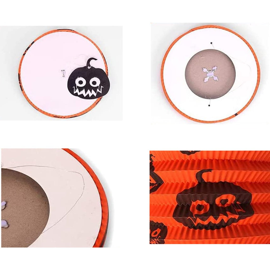 6 Stuks - Halloween Papieren Lantaarns - Herbruikbare Monster Lantaarn Voor LED lampje - Opvouwbaar - Ophangbaar - Feest Decoratie - 6 Ontwerpen - 29cm x 16cm
