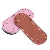 Tasbodem voor Gebreide Tas | 4 Stuks | PU-Leer Lang Ovaal Breien Gehaakte Tasbodem | Veelkleurige Handgeweven Kussenbasis voor DIY | 22 x 10cm