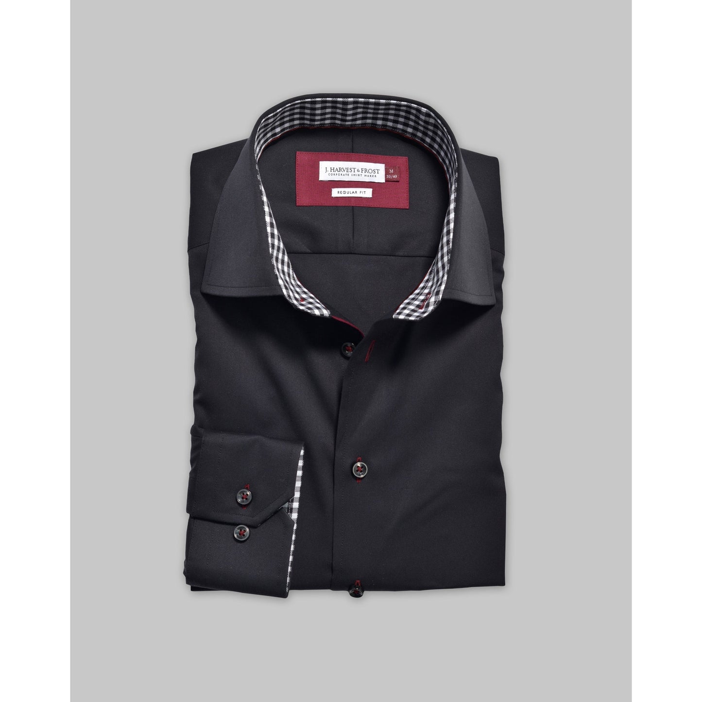 J. Harvest & Frost Red Bow Overhemd - Regular Fit - Non-Iron - Lange Mouwen - Klassiek Blousekraag en Turn-up Manchetten - Stijlvol en Comfortabel voor Formele en Informele Gelegenheden