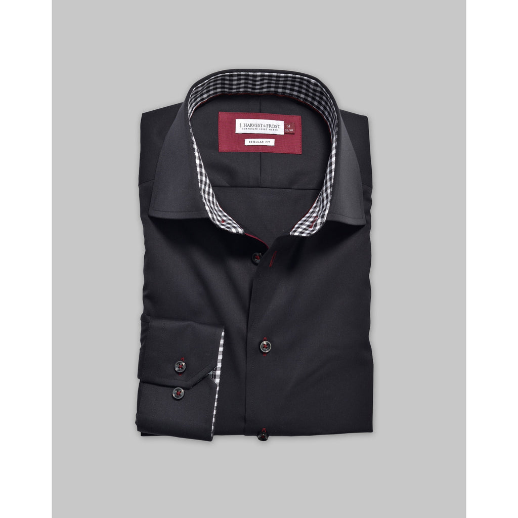 J. Harvest & Frost - Red Bow Shirt - Regular Fit - Lange Mouw - Strijkvrij - Uitstekend Comfort