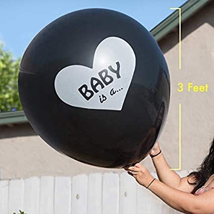 2-Pack Gender Reveal Set -  Gigantische 36-Inch Latex Gender Reveal Ballonnen met Hartontwerp - Inclusief Roze en Blauwe Hartvormige Confetti - Eenvoudige Montage - Gratis 1,5m Goud Satijnen Lint - Perfect voor Babyshowers en Fotoshoots