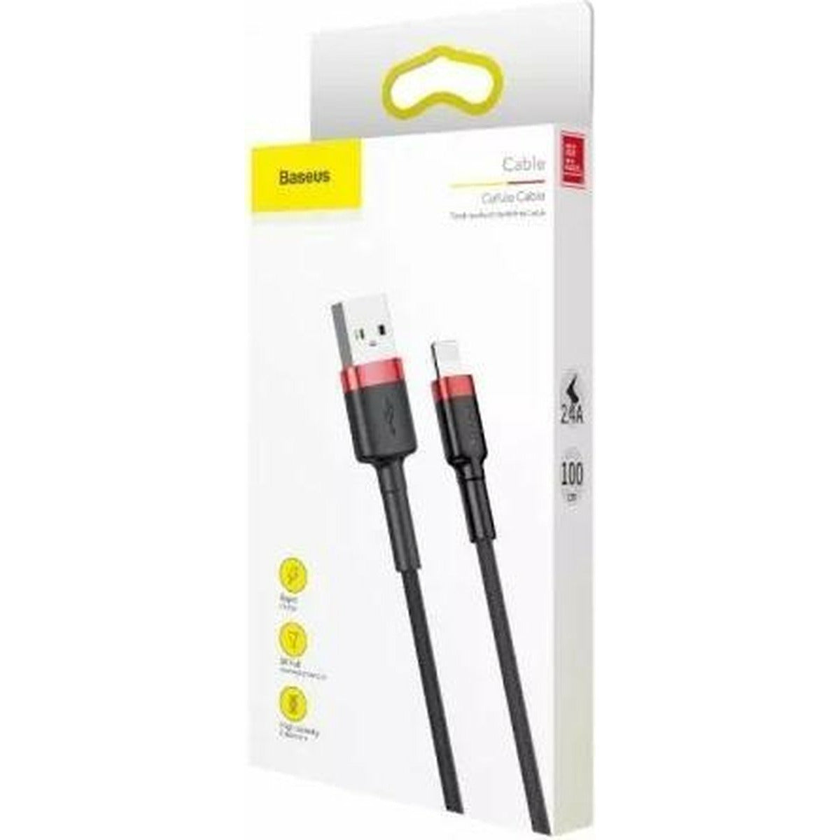 Baseus - 2 meter USB Lightning Kabel - Geschikt voor Apple iPhone - Nylon Gevlochten Oplaadkabel - Duurzaam Ontwerp - USB naar Lightning Kabel - Bestandsoverdracht en Opladen - Aluminium Connectors - Anti-War Technologie