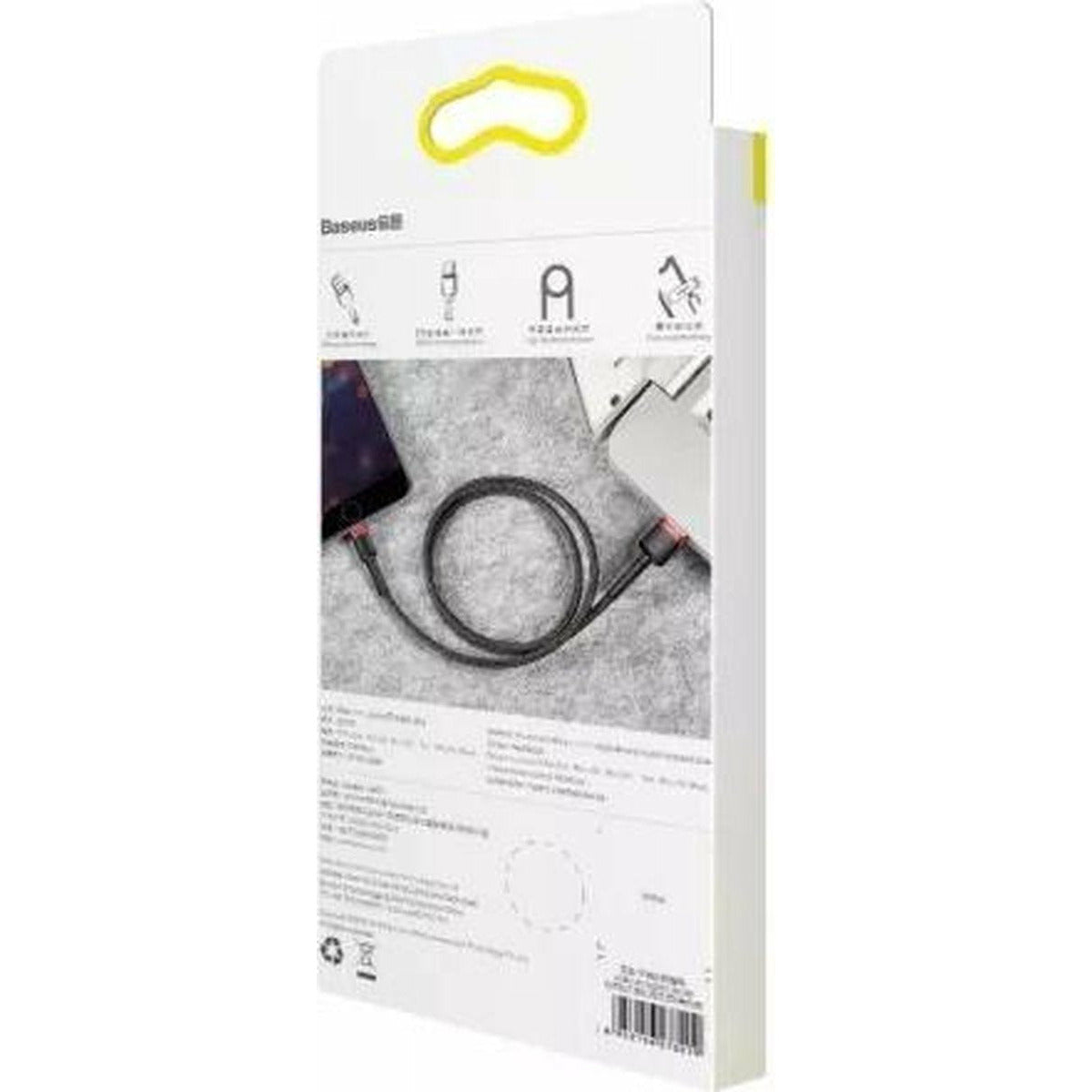 Baseus - 2 meter USB Lightning Kabel - Geschikt voor Apple iPhone - Nylon Gevlochten Oplaadkabel - Duurzaam Ontwerp - USB naar Lightning Kabel - Bestandsoverdracht en Opladen - Aluminium Connectors - Anti-War Technologie