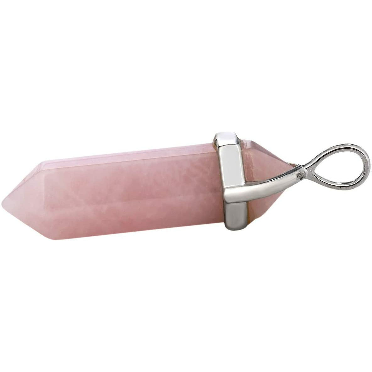 Helende Kristallen Hanger | 1 Stuk | Natuurlijke Gepolijste Edelsteen met Ketting (48cm) voor Reiki, Chakra, Feng Shui | Rozenkwarts