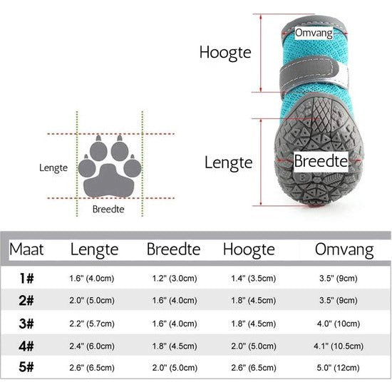 4 + 4 Stuks - Hondenschoenen En Hondensokken Set - Hondenlaarzen Met Rits En Bandje - Pootbeschermer - Puppy Slofjes - Antislip - Ademend Met Reflecterende Bandjes - Inclusief Bijpassende Honden Sokken - Maat 4 - XL - Blauw
