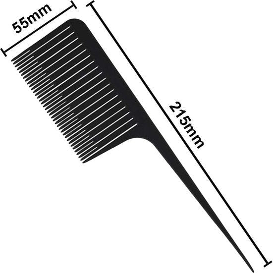 3 Delige - Professionele Haarkammen Set - Multifunctionele Haarkam - Haarverfkam - Secties Kam - Haarkleur Kammen - Geschikt Voor Verven - Knippen - Liften - Weaven - Zwart