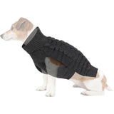 Gebreide Mouwloze Hondentrui - Voor Kleine Hond - Klassiek Motief - Warme Trui Voor Honden - Dieren Sweatshirt - Klein - Donkergrijs