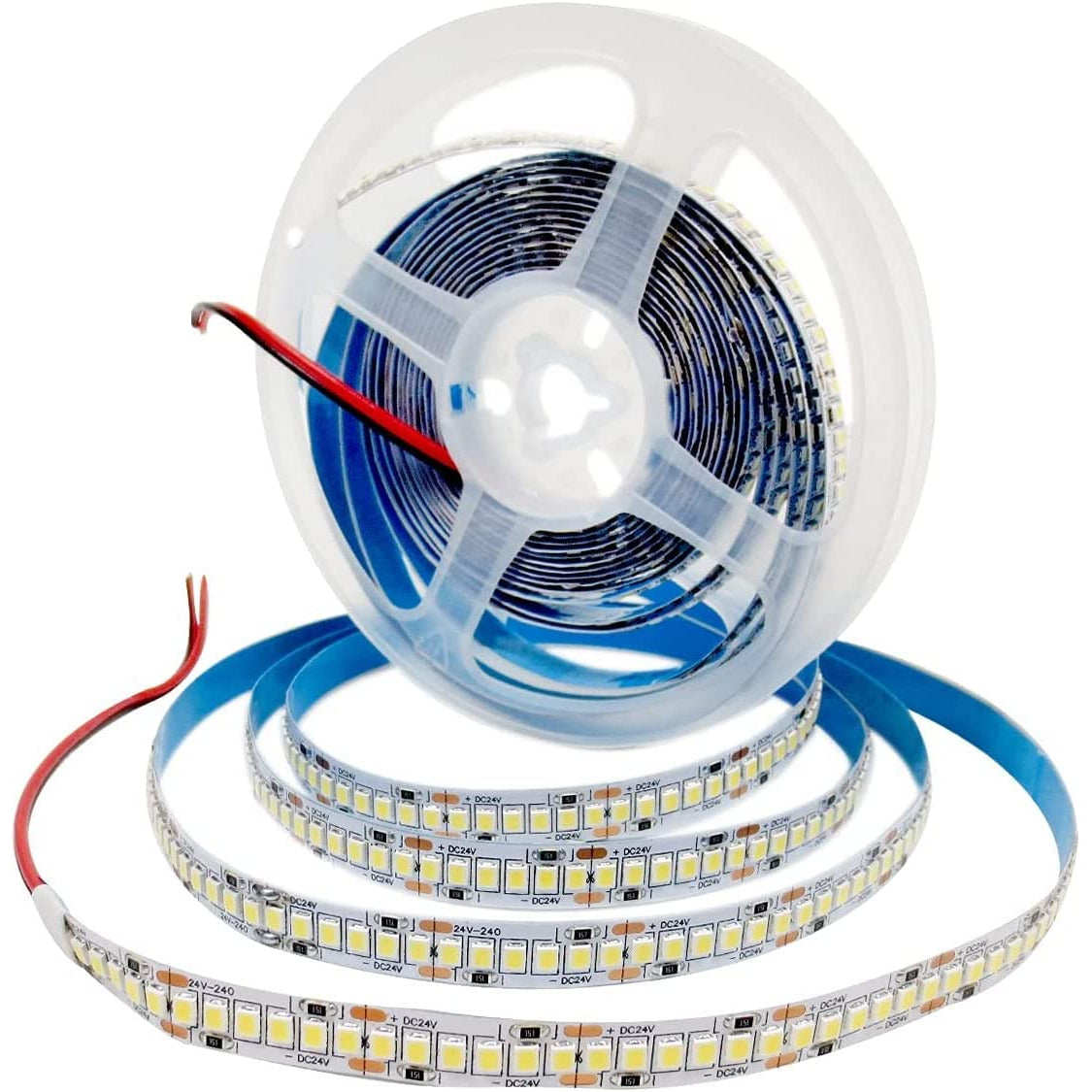 24V Super Heldere LED Stripverlichting - 5m - 1200 LEDs - 240 LEDs/m - Wit 6000K - SMD 2835 - 72W - IP20 Niet-Waterdicht - 10mm Breed - Eenvoudige Installatie - Energiezuinig en Veilig Gebruik