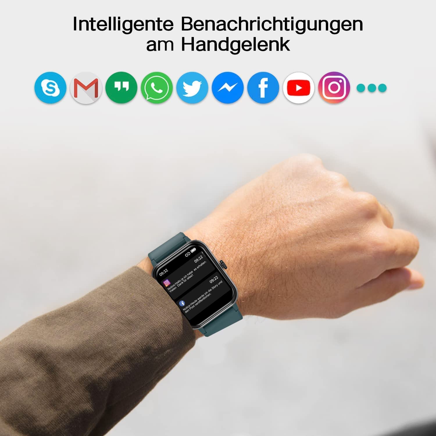 Blackview R3 Pro Smartwatch – 1.69” Full Touch – 24 Sportmodi – Hartslag & SpO2 – 5ATM Waterdicht – Inclusief 2 Polsbandjes – iOS & Android