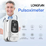 LONGFIAN Finger Pulse Oximeter Monitor - Meet uw SpO2 en Hartslag in Slechts 10 Seconden - Saturatiemeter - Draagbare Vingerpulsoximeter