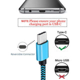 3 Pack - High-Quality Gewoven USB-C Oplaadkabels - gevlochten nylon - USB-kabel type C compatibel met Samsung Galaxy S10/S9/Note 8, Huawei P30/P20/Mate 20