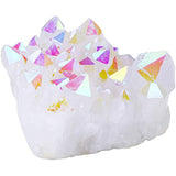 Titanium Gecoat Kristalkwarts | 1 Stuk | Gepolijst Regenboog Gecoat Helende Kristal voor Reiki, Chakra, Feng Shui | 100-200g | Natuurlijk Wit