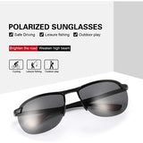 Zonnebril | Unisex | Frame van Aluminium Magnesiumlegering, Ultralichte, HD-Gepolariseerde Zonnebril | Zwarte Lenzen, Zwart Montuur