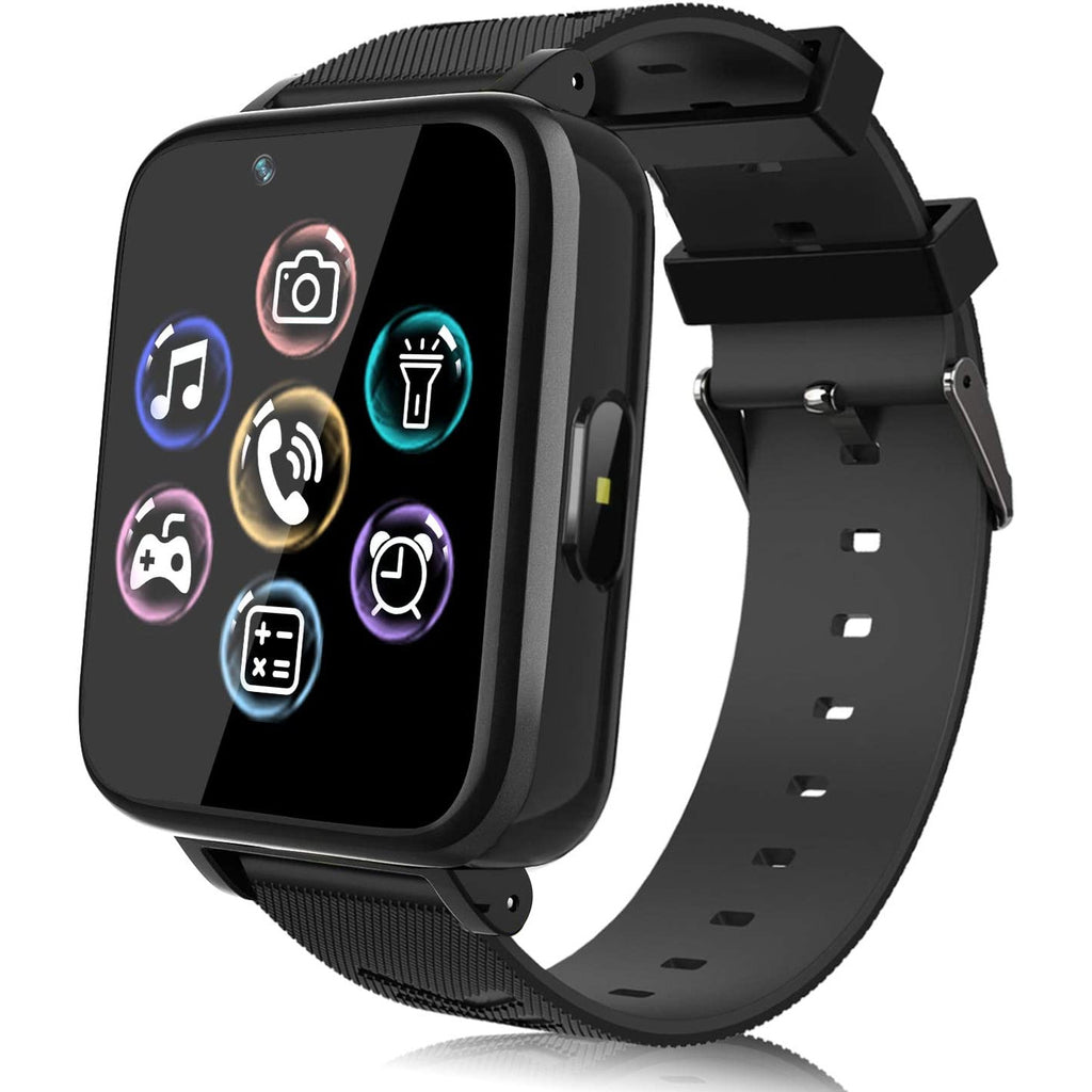 Rocketshop -  Kids Smartwatch - Smart Horloge Telefoon voor Kinderen - Touchscreen - Muziekspeler - Games - Camera - Zaklamp - Wekker - Ingebouwde Belfunctie - SOS Functie - Zwart
